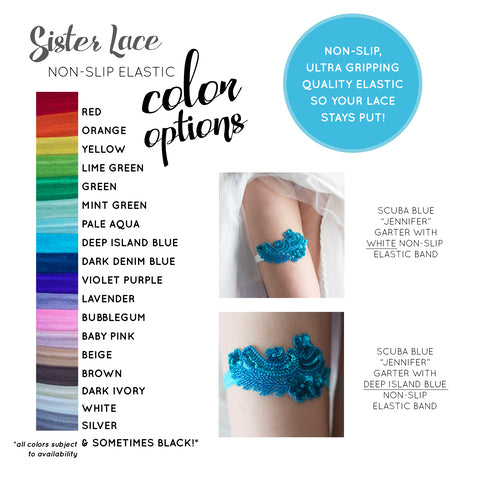 Elastic Color Options Chart Siste Lace Non-Slip Band